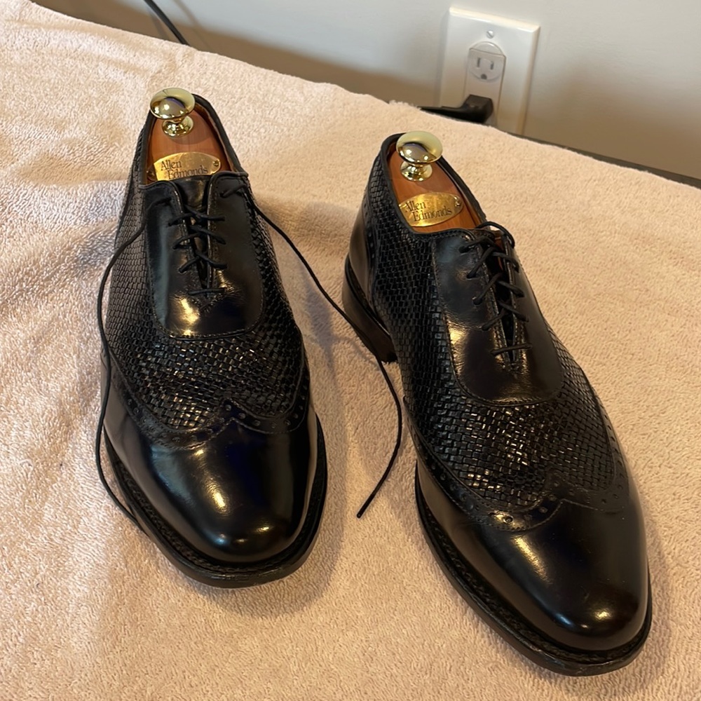 Allen Edmonds Hampstead Blackwoven Leather Wing Tip Oxford